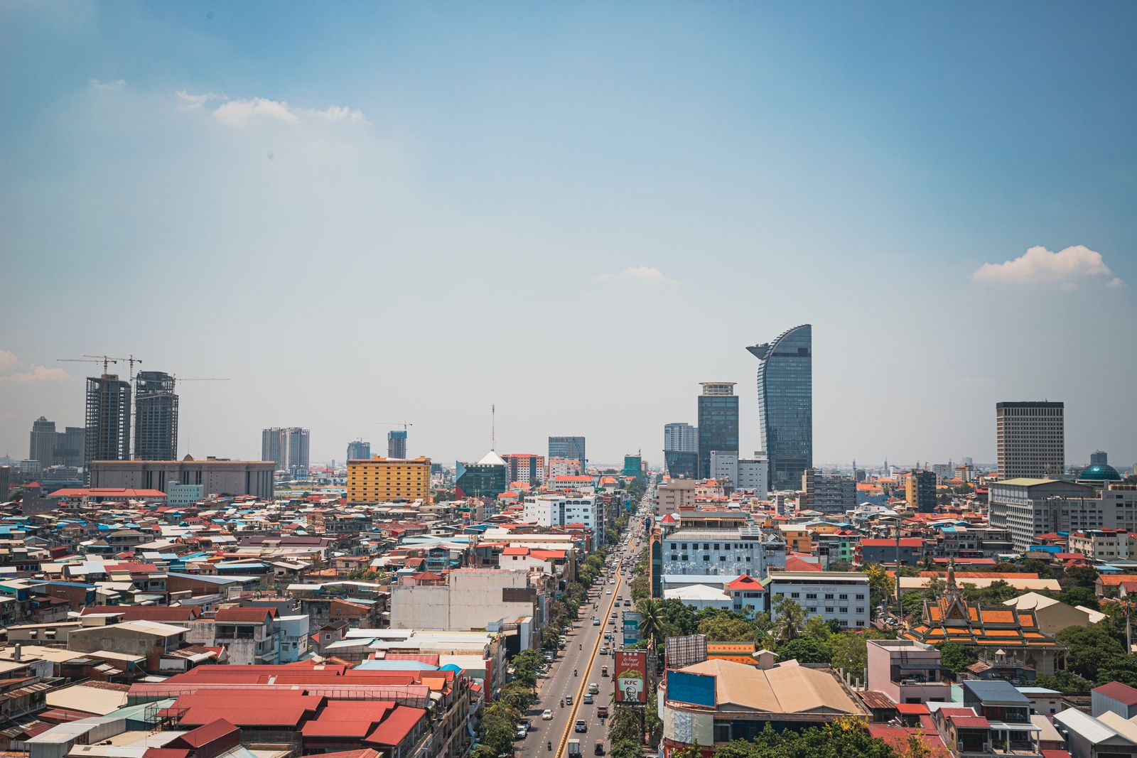 Phnom Penh au coucher du soleil