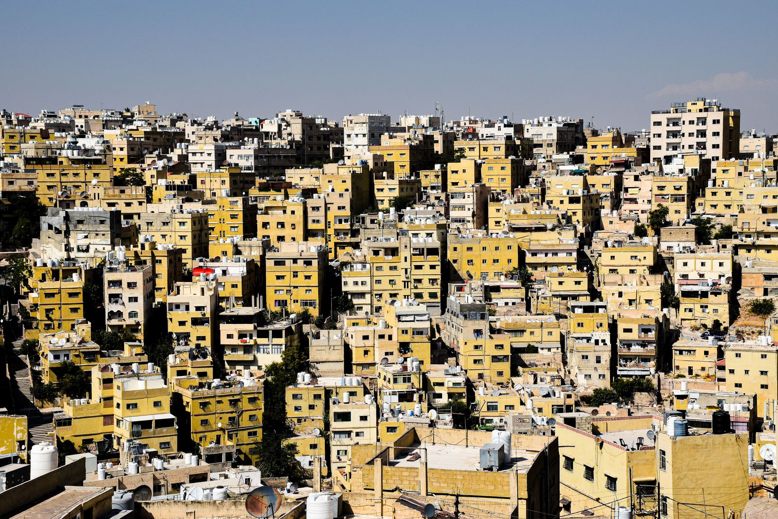 Vue d'Amman au coucher du soleil