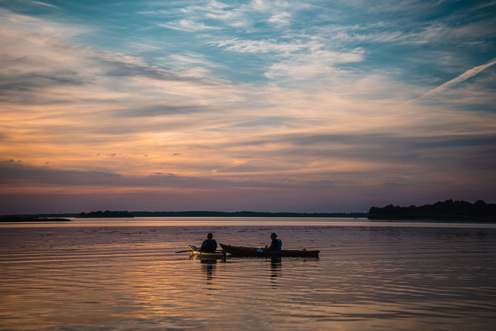 Kayak de mer entre les îles du golfe du Morbihan