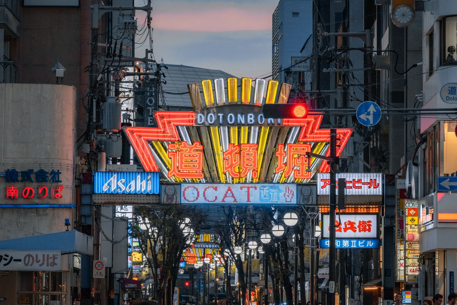 Rue animée de Dotonbori à Osaka illuminée par ses enseignes au néon
