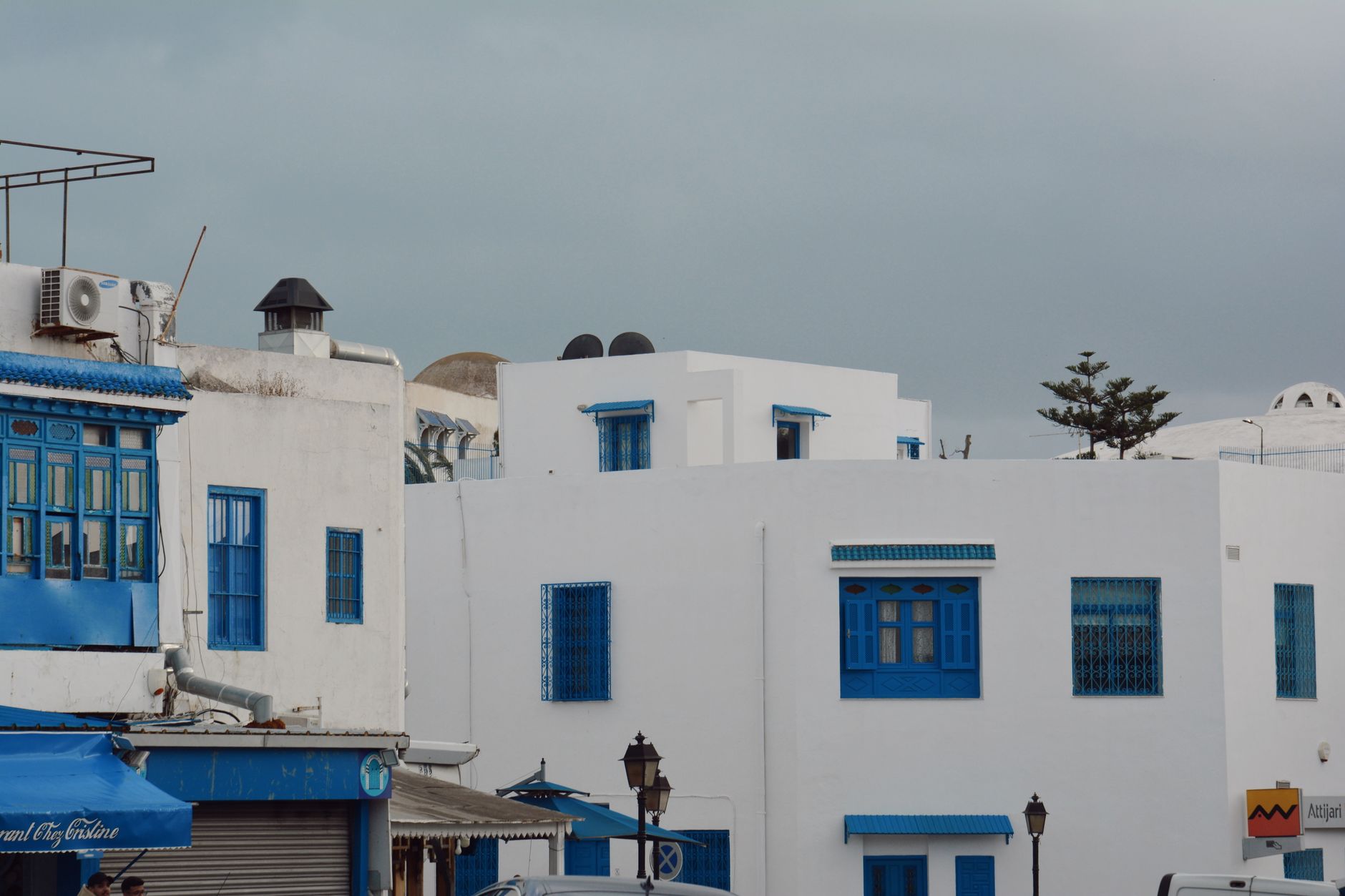 Quartier historique blanc et bleu de Carthage, Tunisie