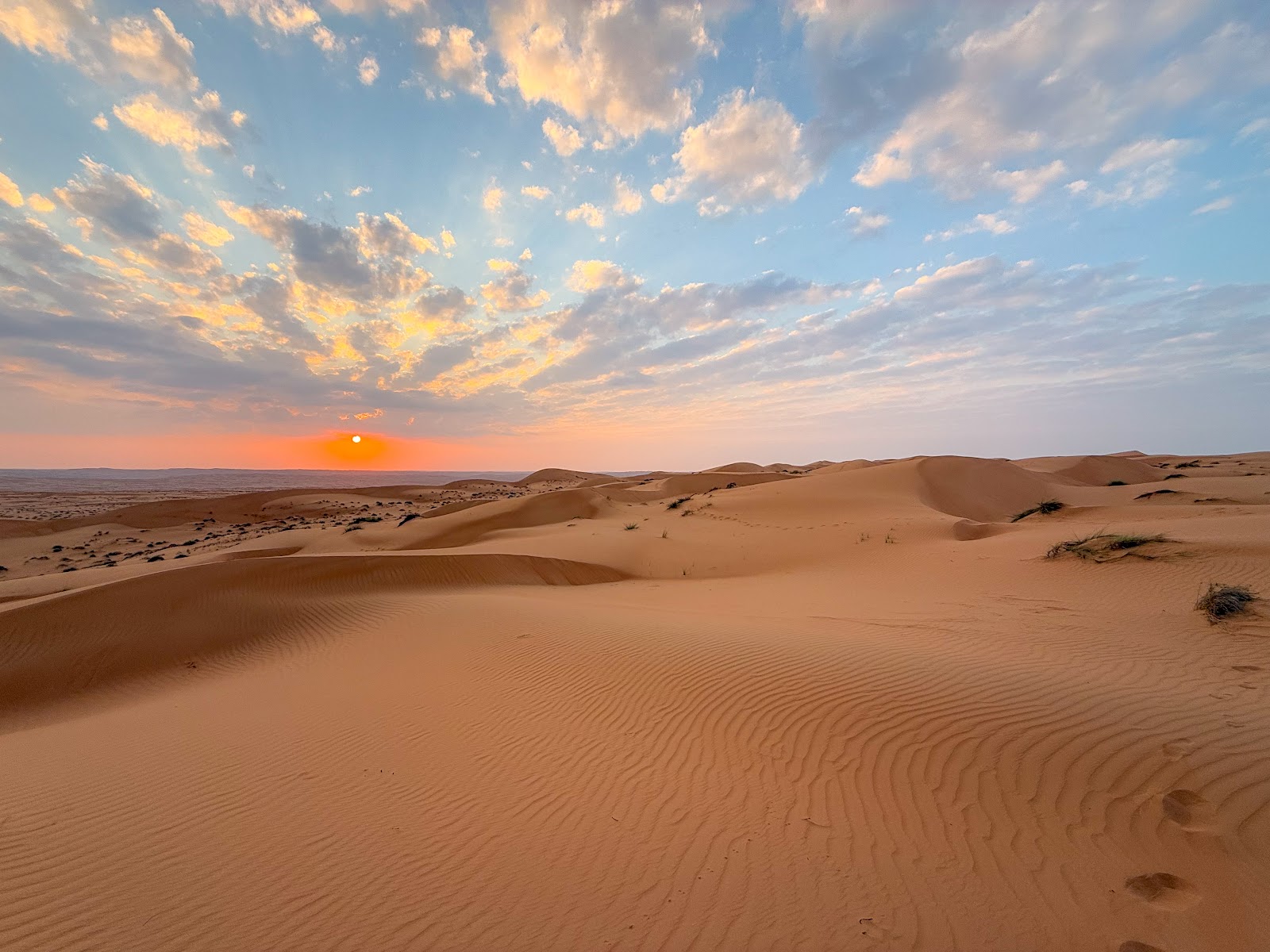 Dunes au coucher du soleil, excursion Wahiba Sands, Oman